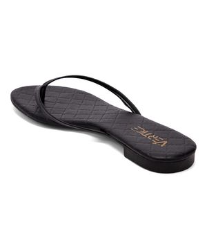 Sandália Rasteira  Flat Slim Vértice Preto