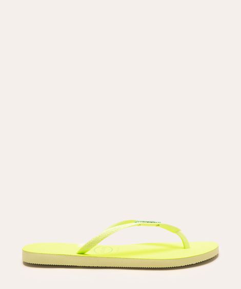 chinelo slim glitter havaianas  verde neon