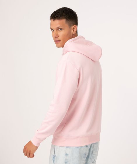 blusão de moletom bolso canguru rosa