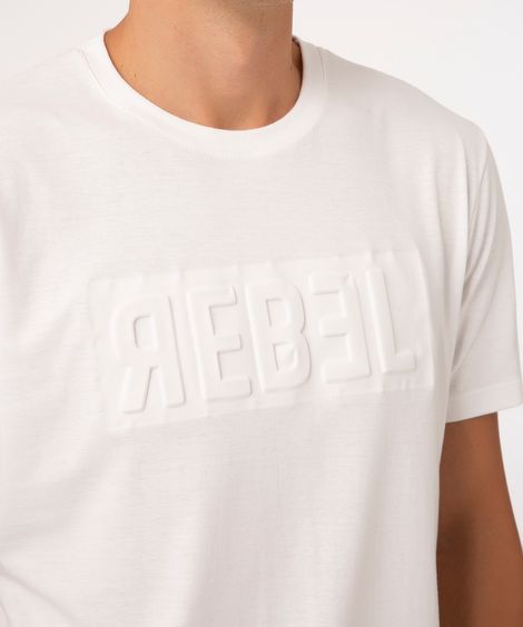 camiseta de algodão "rebel" branca