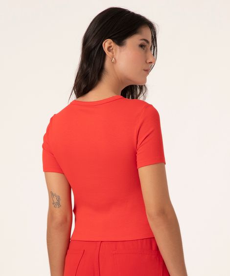 blusa decote cut out  vermelho