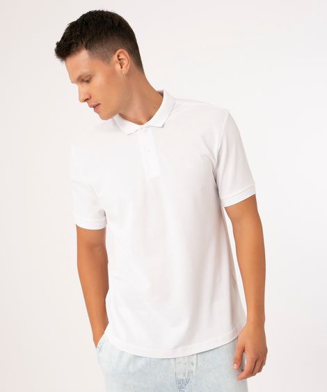 polo básica de piquet branca