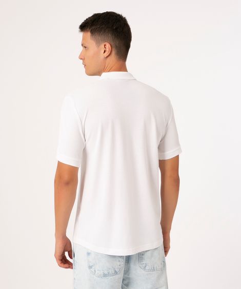 polo básica de piquet branca