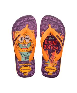 chinelo infantil havaianas top bob esponja amarelo