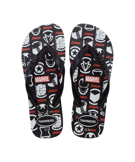 chinelo masculino estampado marvel havaianas top preto