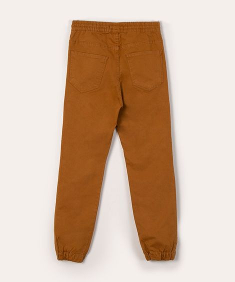 calça jogger de sarja caramelo