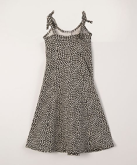 vestido com amarração floral preto