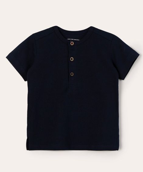 camiseta de piquet azul marinho
