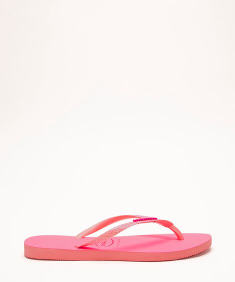 chinelo slim glitter havaianas  pink