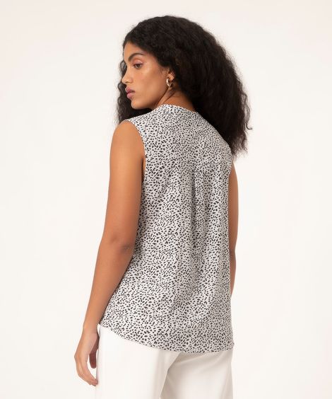 blusa com laço poá off white