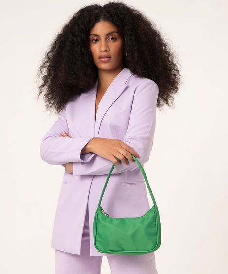 bolsa baguete de nylon verde
