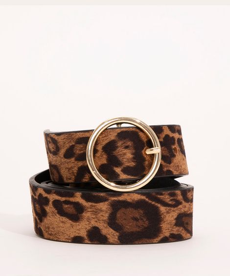 cinto médio animal print preto