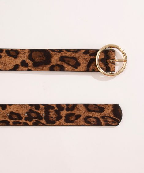 cinto médio animal print preto