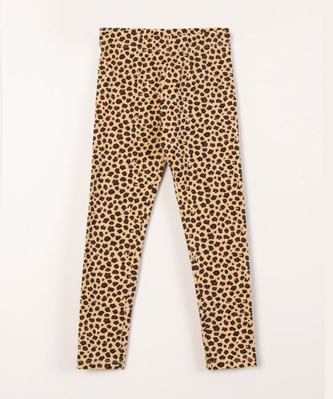 calça legging animal print bege
