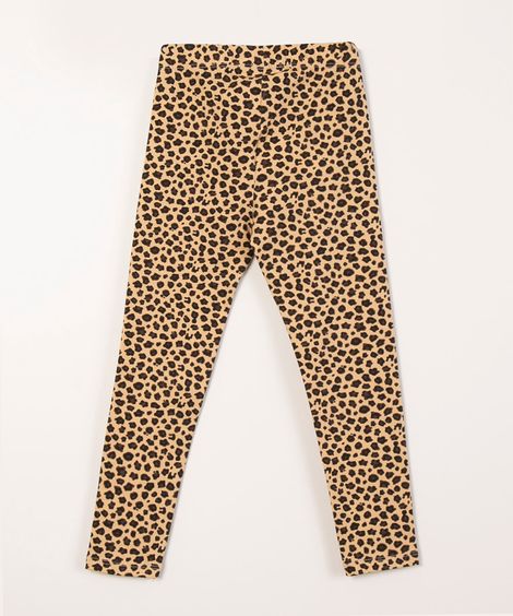 calça legging animal print bege
