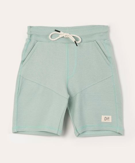 bermuda infantil recortes com cordão azul claro