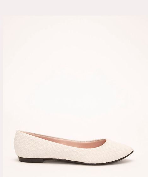 sapatilha texturizada bico fino moleca off white