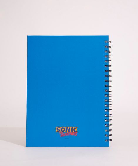 caderno universitário com pauta sonic 96 folhas azul