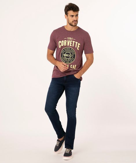 calça slim jeans azul escuro