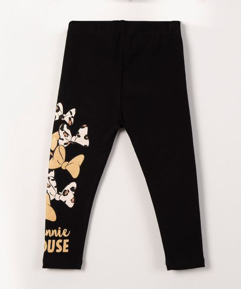 calça legging de algodão minnie preta