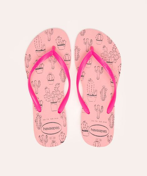 chinelo slim cactos havaianas  rosa