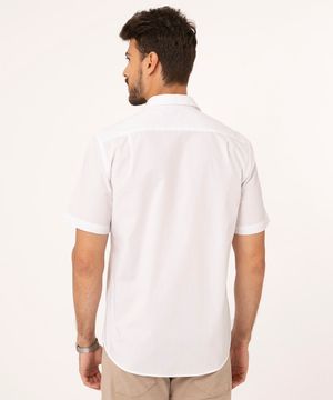 camisa manga curta com bolso branco