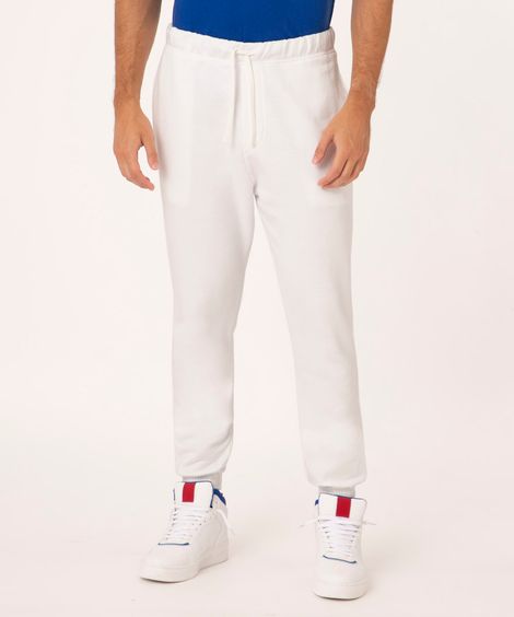 calça de moletom básica off white