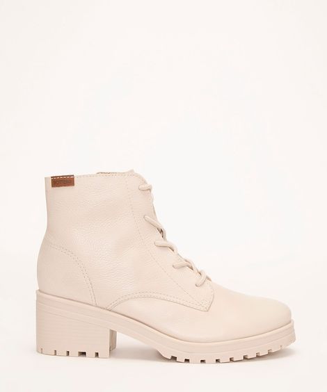 coturno de couro cano médio bottero off white