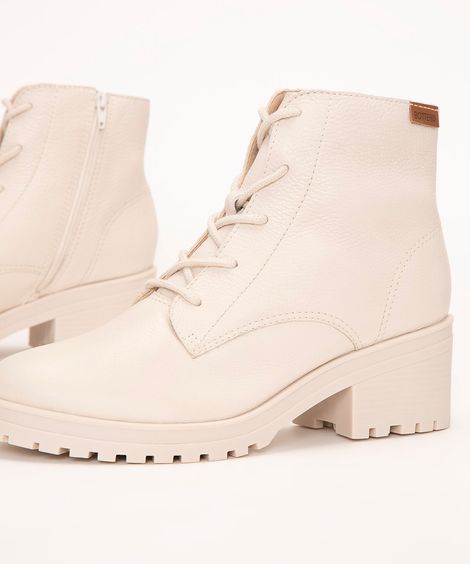 coturno de couro cano médio bottero off white