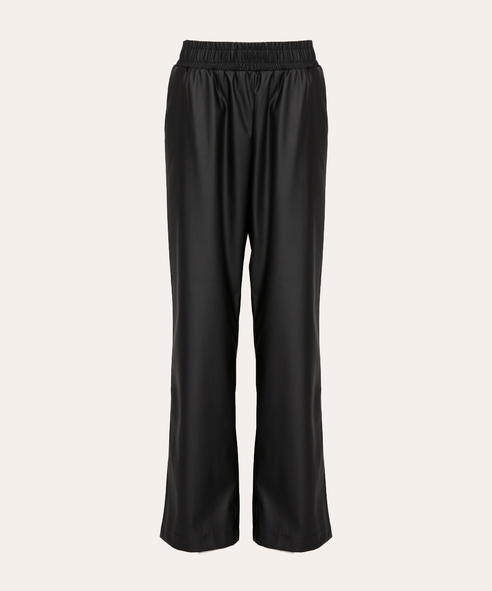 calça reta cintura alta com elástico