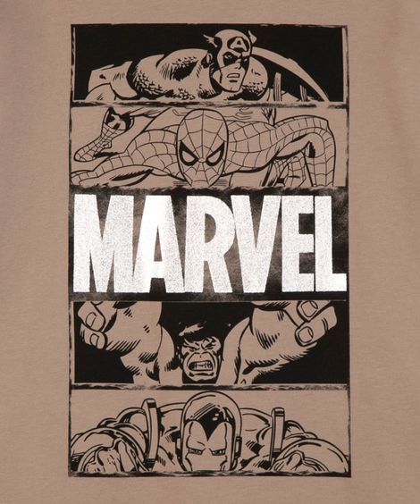 camiseta de algodão marvel bege