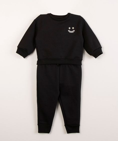 conjunto de moletom alegria preto