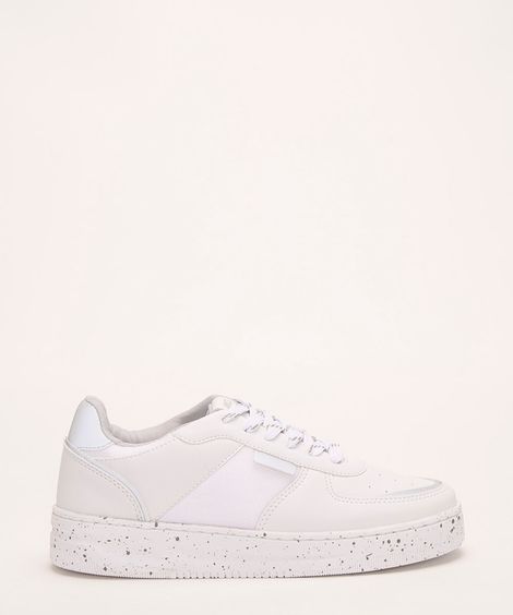 tênis recortes refletivos casual branco