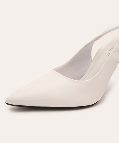 scarpin bico fino amarração oneself branco
