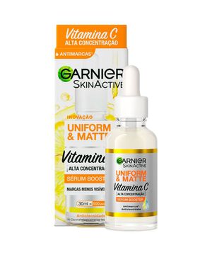 Garnier Skin Uniform & Matte Vitamina C Kit – Sérum + Gel de Limpeza + Água Micelar + Protetor Solar cor Morena