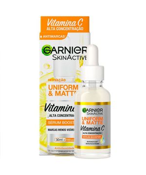 Garnier Skin Uniform & Matte Vitamina C Kit – Sérum + Gel de Limpeza + Água Micelar + Protetor Solar cor Clara