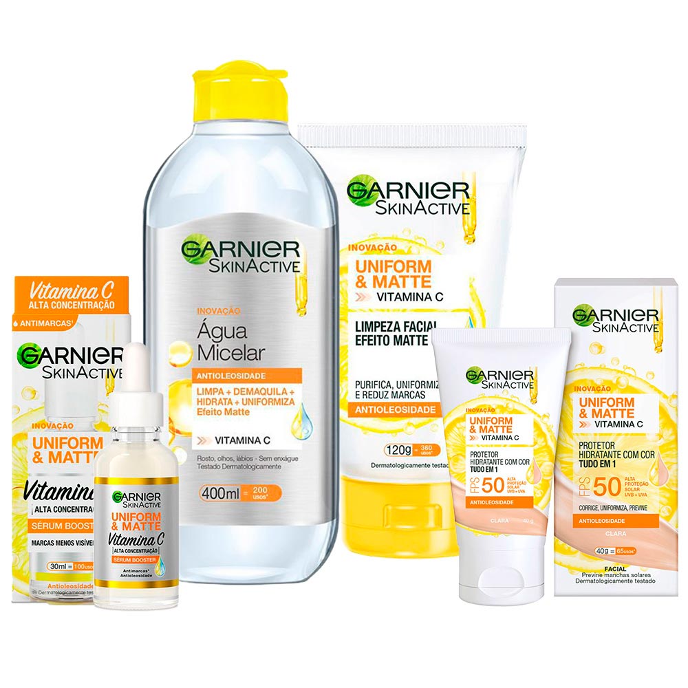 Sabonete Líquido Facial Garnier SkinActive Uniform&Matte Vitamina C