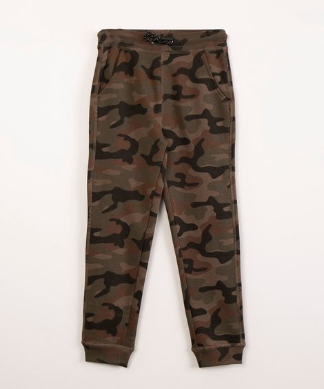 calça militar de moletom jogger verde militar