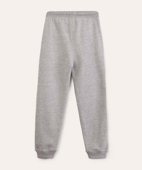 calça infantil básica de moletom cinza mescla