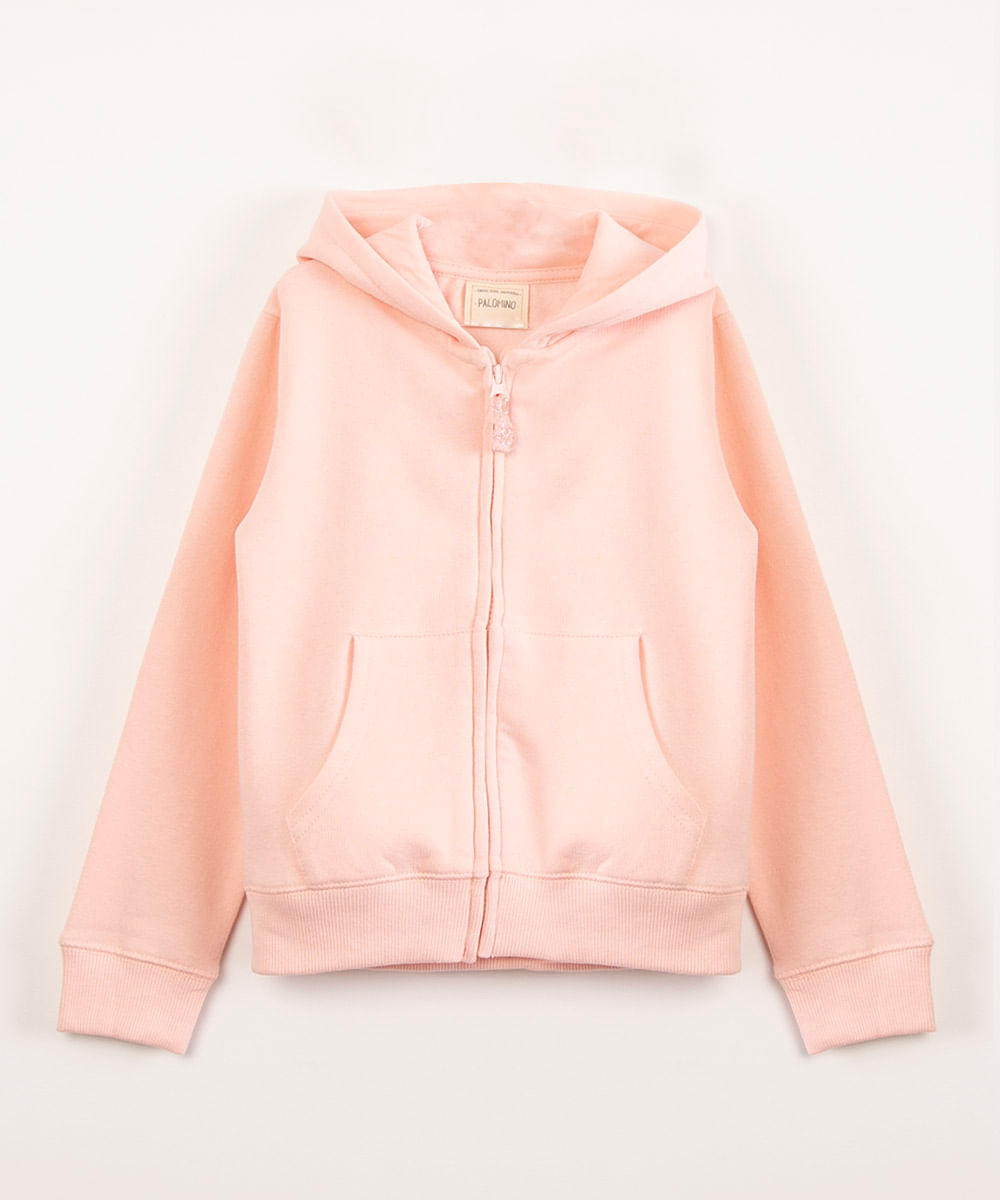 girl fleece moletom com capuz jacket