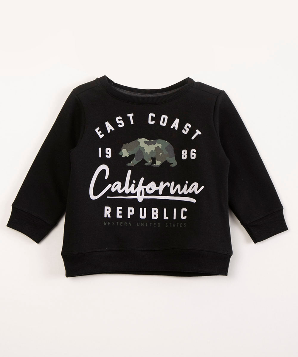 blusão infantil de moletom california preto é boa?