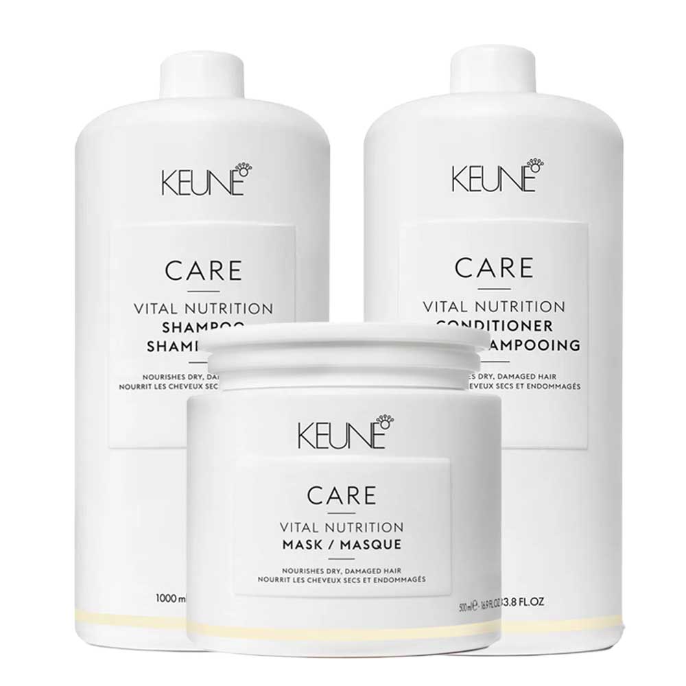 Keune Vital Nutrition Kit – Shampoo + Condicionador + Máscara