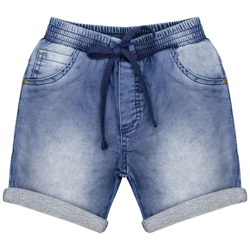 Short Infantil Look Jeans Moletom Jeans Azul