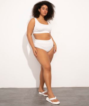 hot pant brilho plus size mindset off white