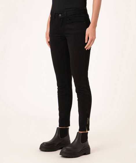 calça super skinny cintura média preto