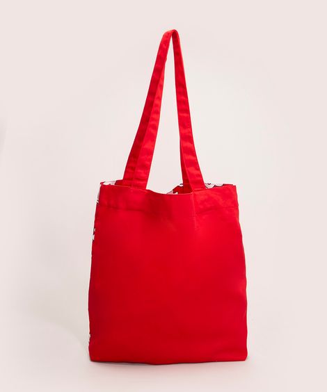 bolsa ecobag estampada mãozinhas mickey vermelha
