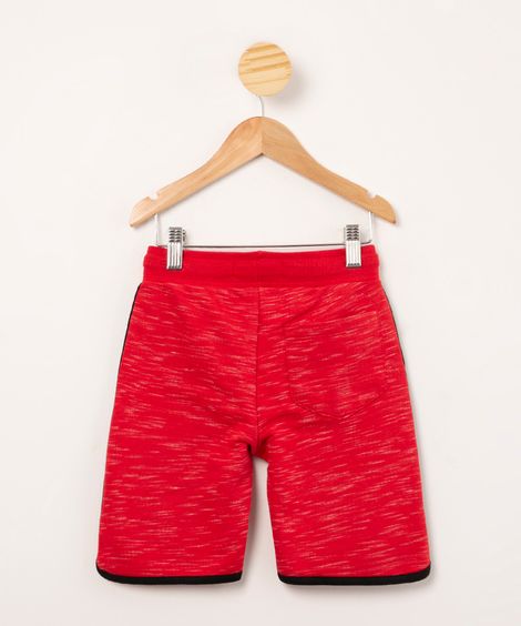 bermuda infantil de moletom "super hero" com cordão vermelha