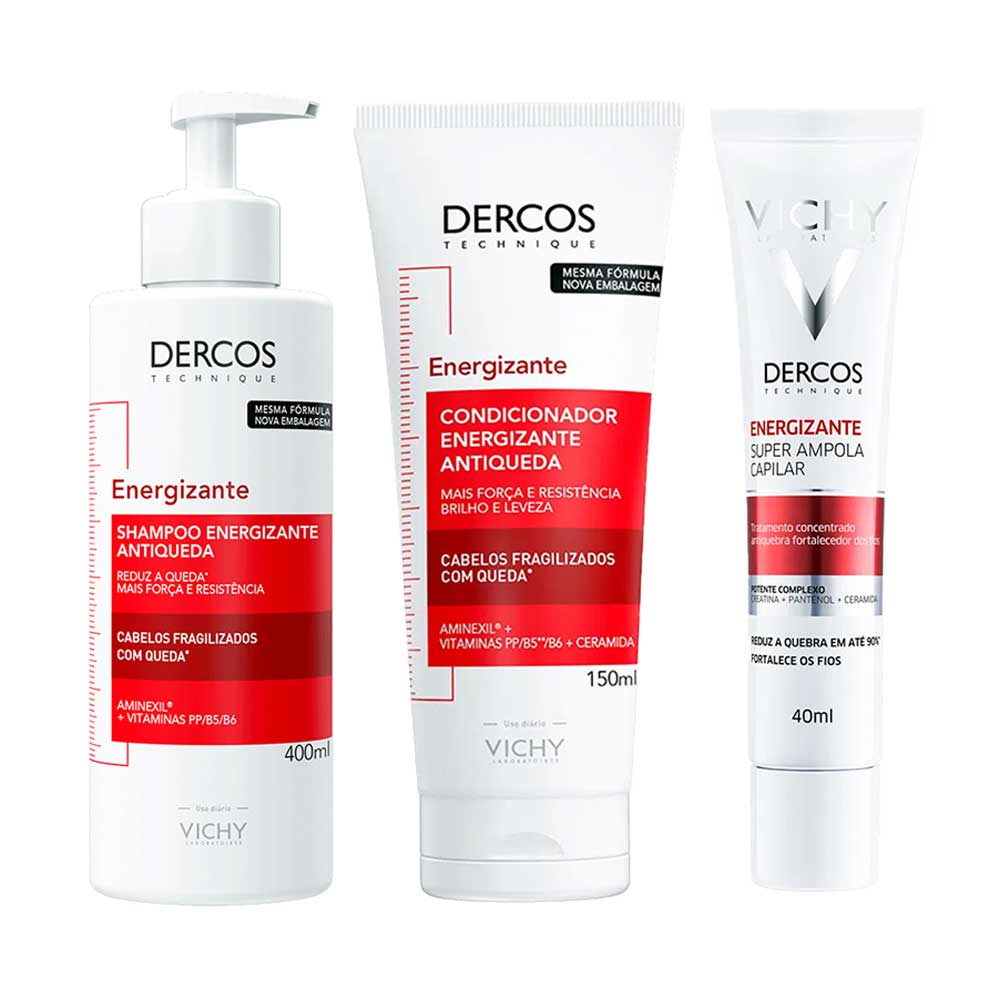 Vichy Dercos Energizante Kit - Shampoo + Condicionador + Ampola
