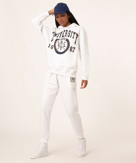 calça jogger de moletom "university" off white