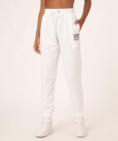 calça jogger de moletom "university" off white